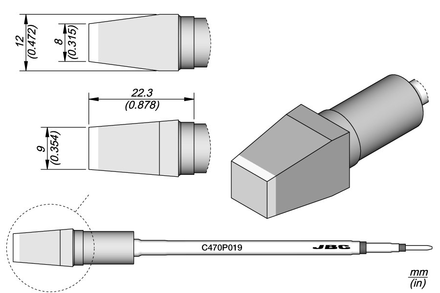 C470P019 - Chisel Cartridge 9 x 8